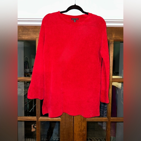 Eileen Fisher Size XS Oversized Vibrant Red Knit Top‎ - Picture 1 of 12